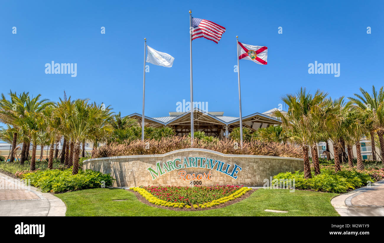Margaritaville Resort Orlando. The main entrance of a new tropical