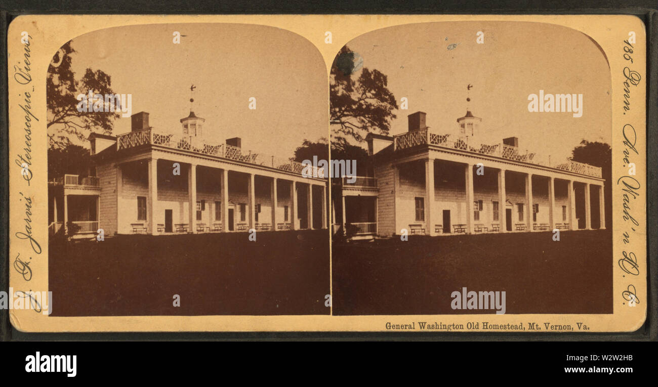 General Washington('s) old homestead, Mt Vernon, Va, by Jarvis, J F (John F), b 1850 Stock Photo