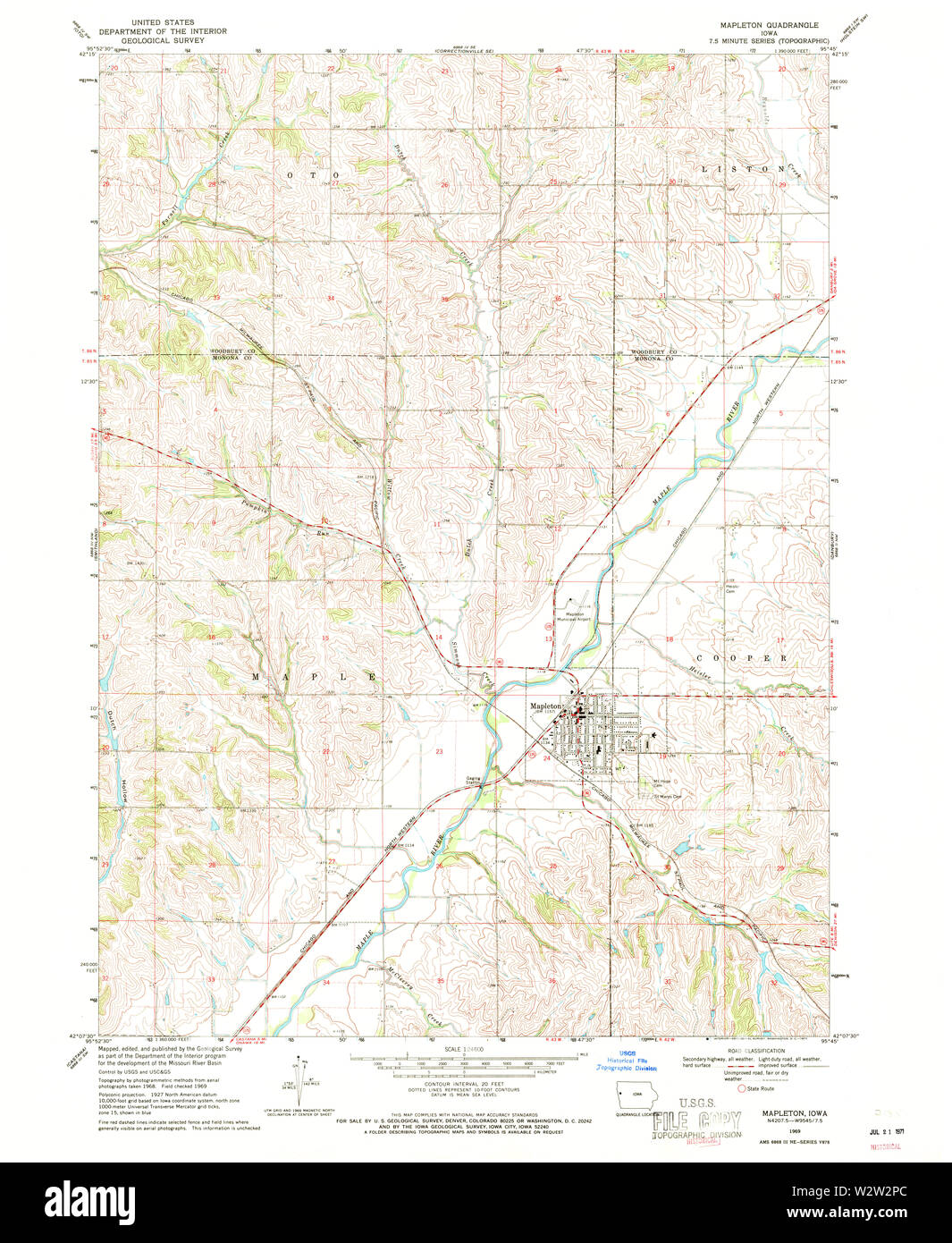 Mapleton iowa map hi-res stock photography and images - Alamy