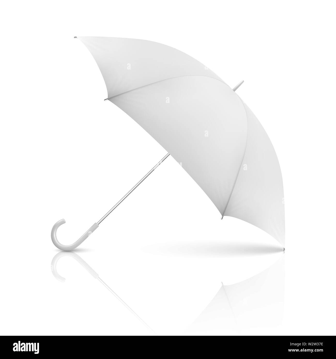Vector 20d Realistic Render White Blank Umbrella Icon Closeup Inside Blank Umbrella Template