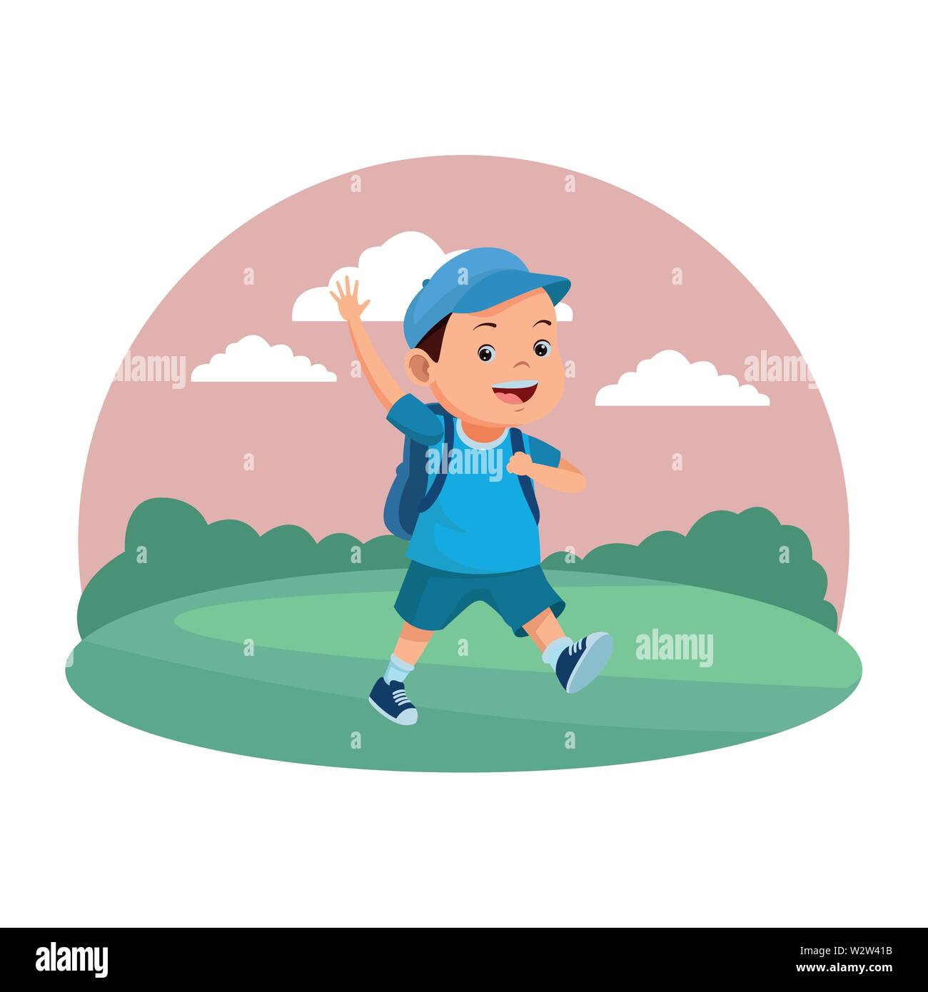 School boy smiling with backpack Stock Vector Image & Art - Alamy