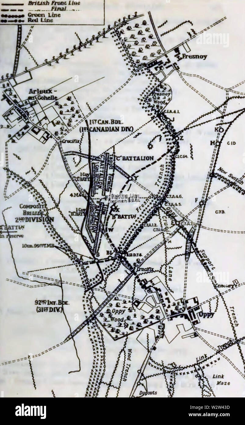 German defences around Oppy Wood, early 1917 Stock Photo Alamy