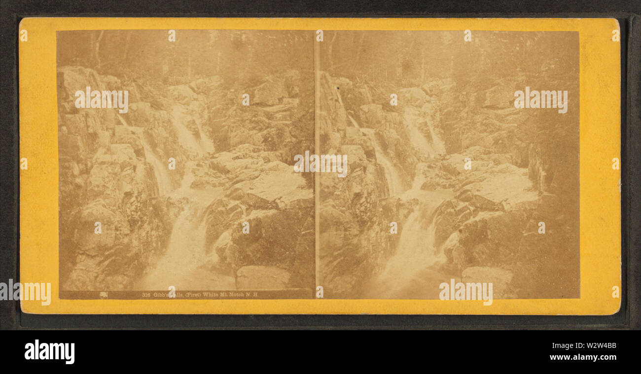 Gibbs Falls, (First) White Mt Notch, NH, from Robert N Dennis collection of stereoscopic views Stock Photo