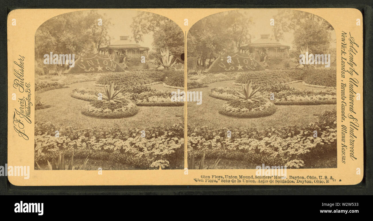 Glen flora, union mound, soldiers' home, Dayton, Ohio, USA, by Jarvis, J F (John F), b 1850 Stock Photo