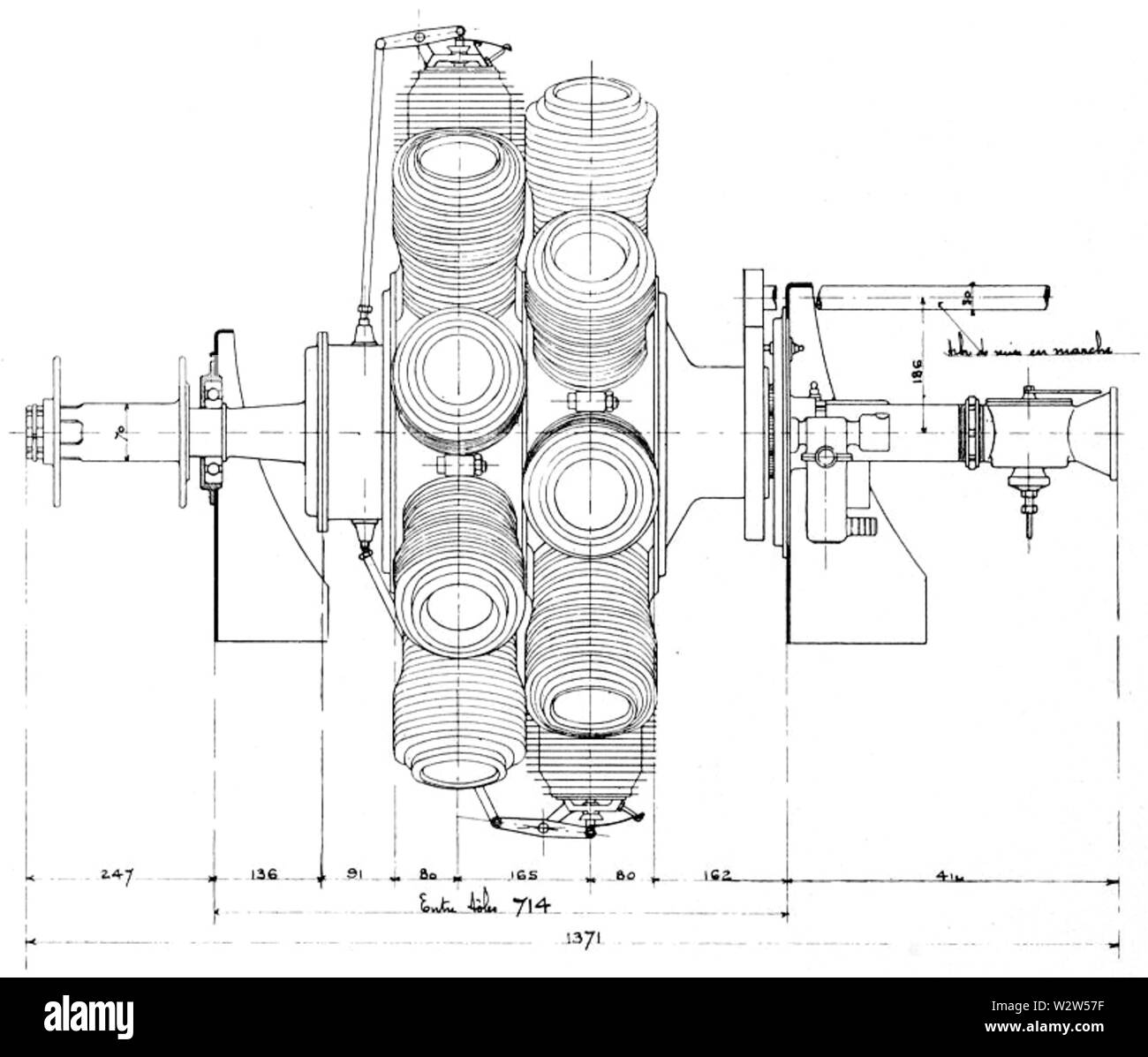 Gnome DeltaDelta longitudinal elevation Moteurs Gnome October 1913