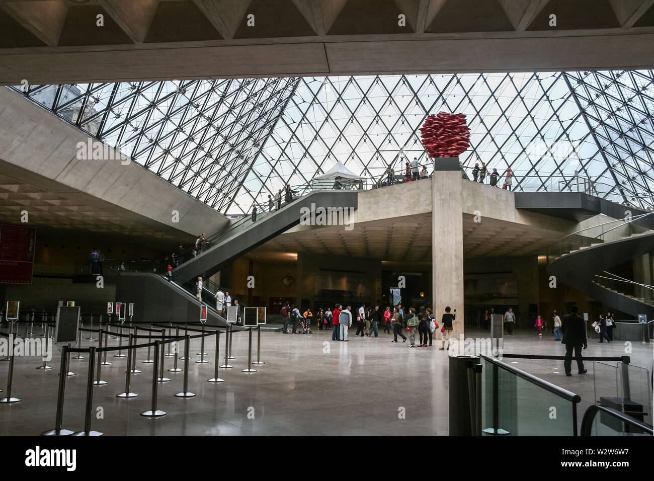 PARIS, FRANCE JULY 23, 2011 Panorama of the interior of the Pyramide