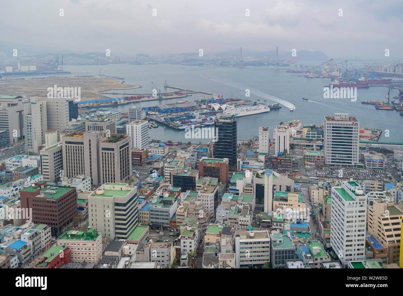 Busan Apr 2 Aerial View Of The Busan Cityscape From Busan Tower
