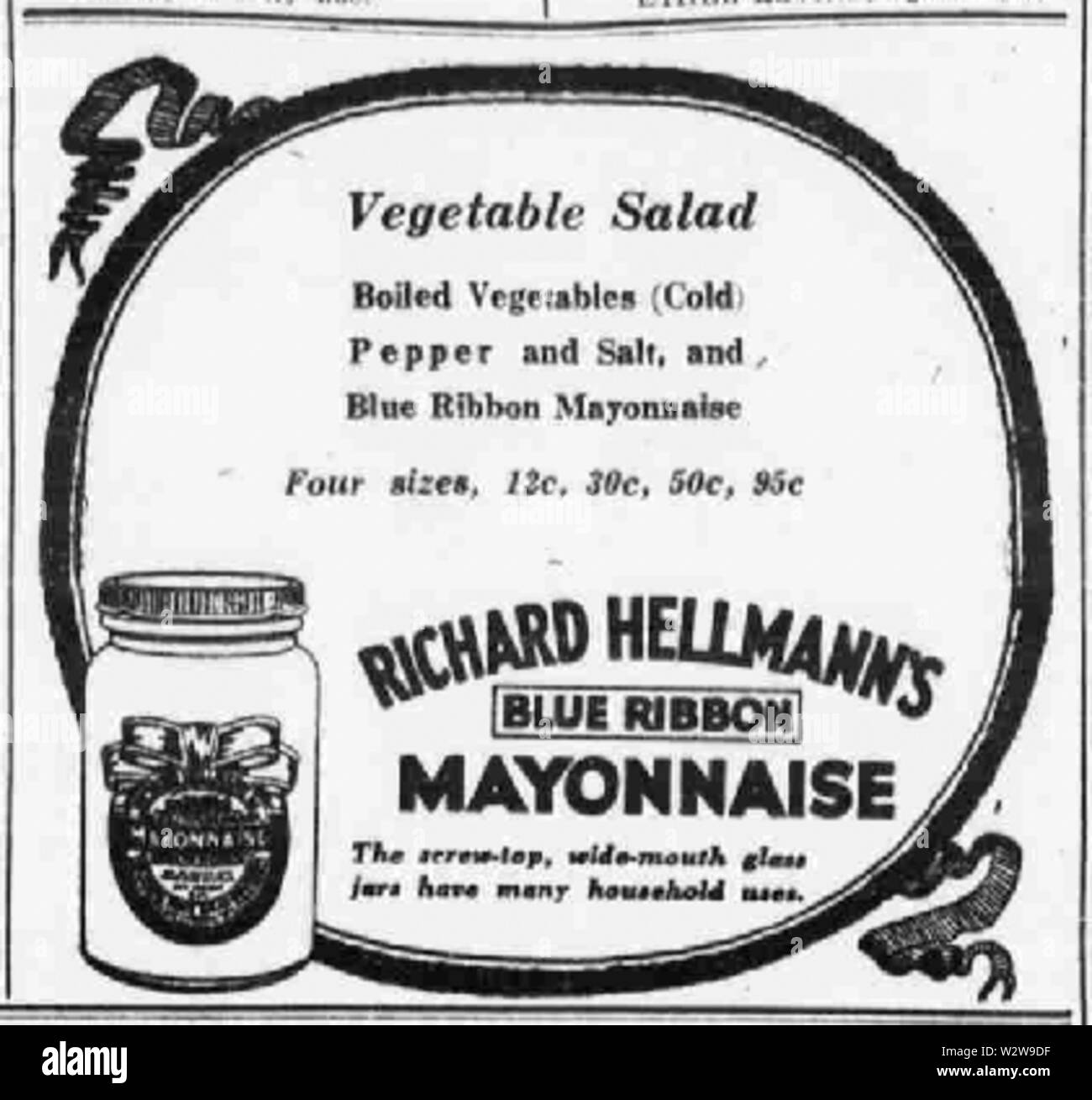 Hellmann's Blue Ribbon Mayo Stock Photo Alamy
