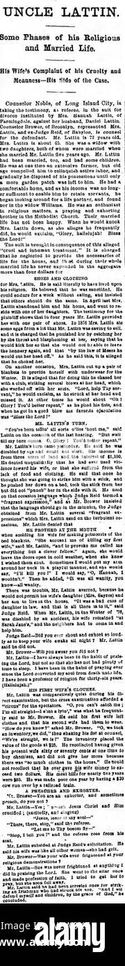 Henry K Lattin (1806-1894) in the Brooklyn Eagle on Saturday, August 17, 1878 Stock Photo