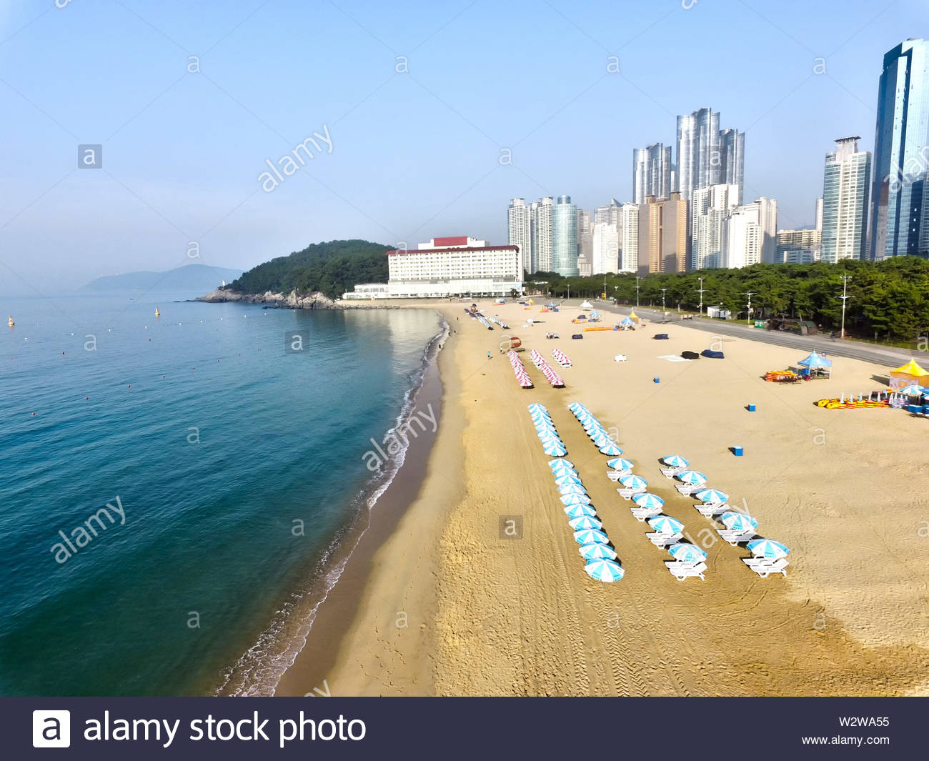 Morning Of Summer Haeundae Beach Busan South Korea Asia
