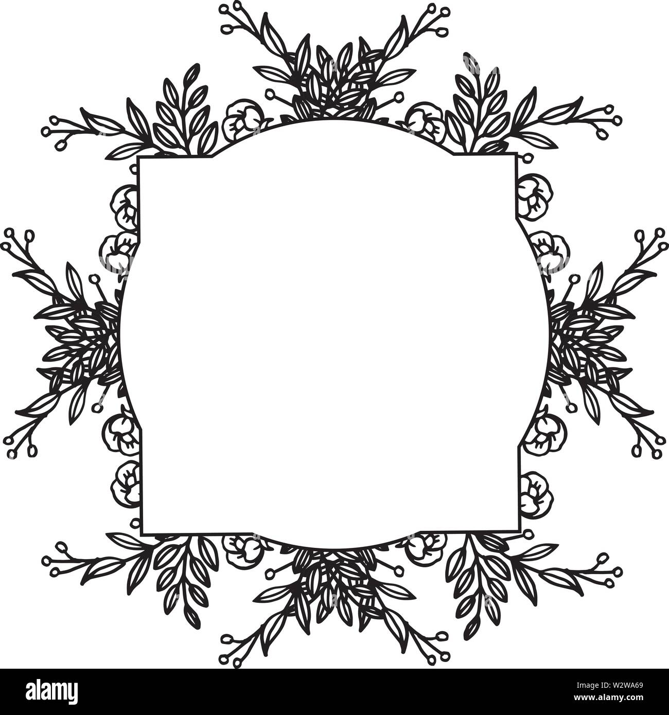 Art modern with elegant flower frame, design of card invitation wedding ...