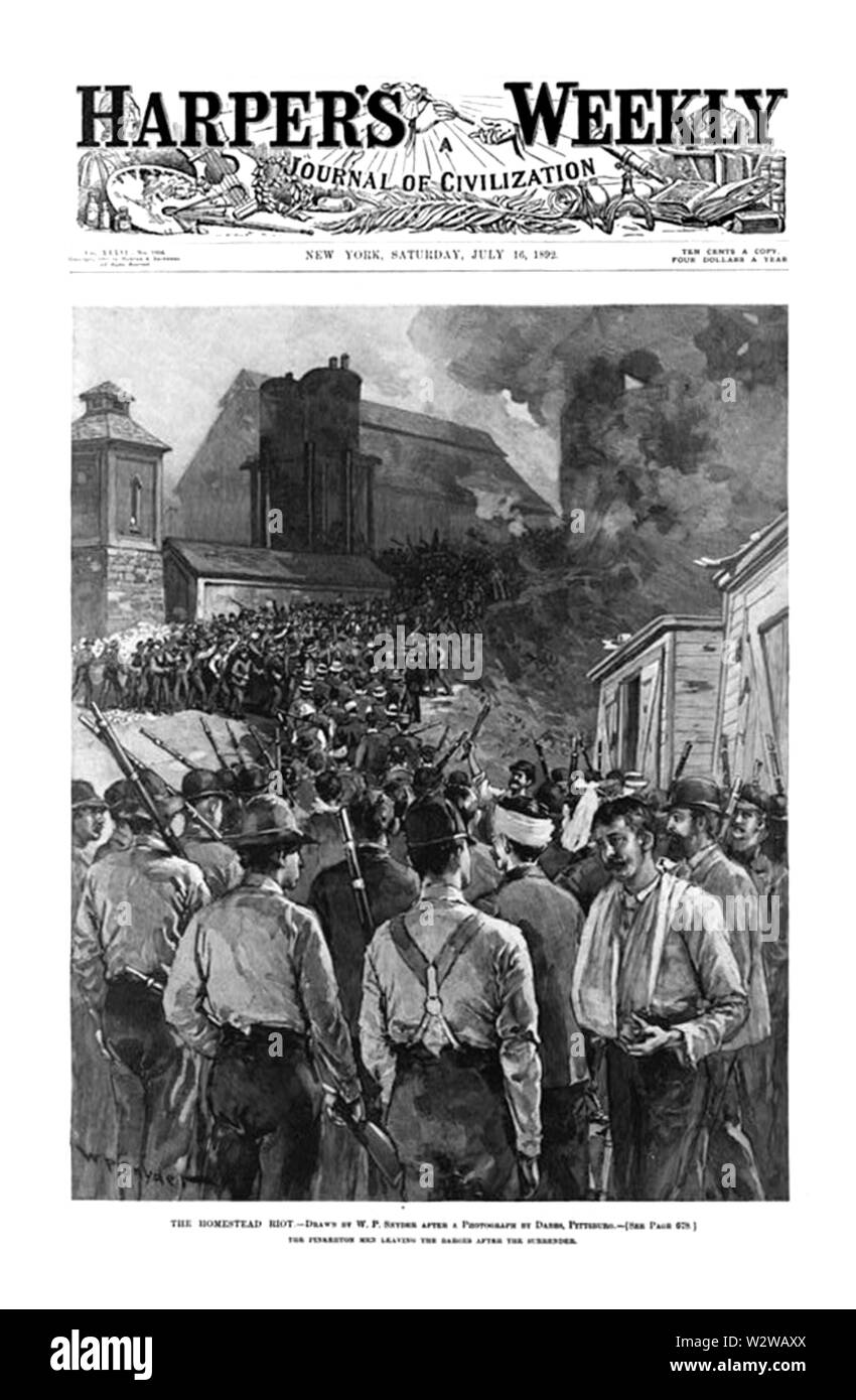 Homestead Raid Homestead riot harpers 3c26046v Stock Photo - Alamy