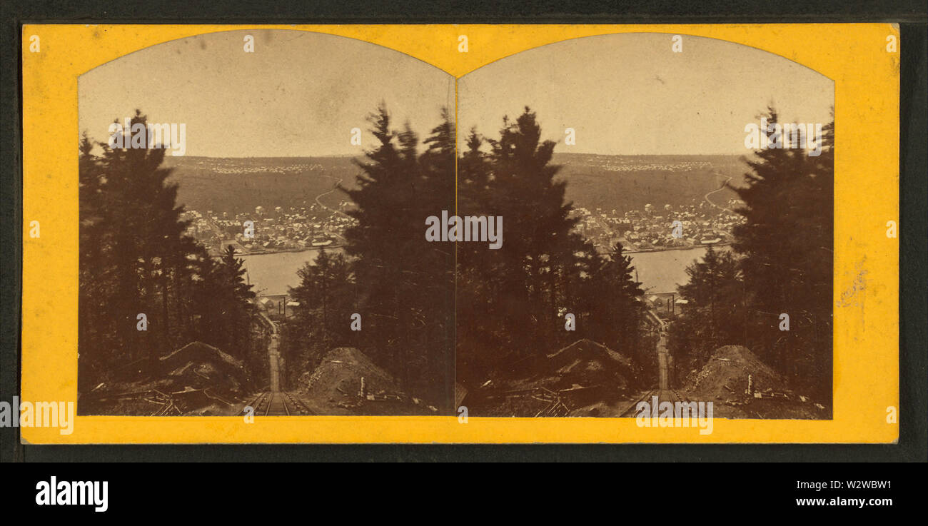 Houghton from the Pewabic tram road, from Robert N Dennis collection of stereoscopic views Stock Photo