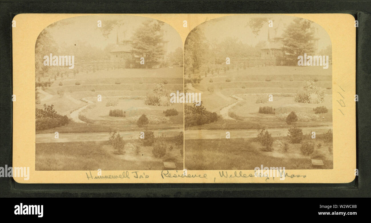 Hunnewell Jr's residence, Wellesley, Mass, from Robert N Dennis collection of stereoscopic views Stock Photo