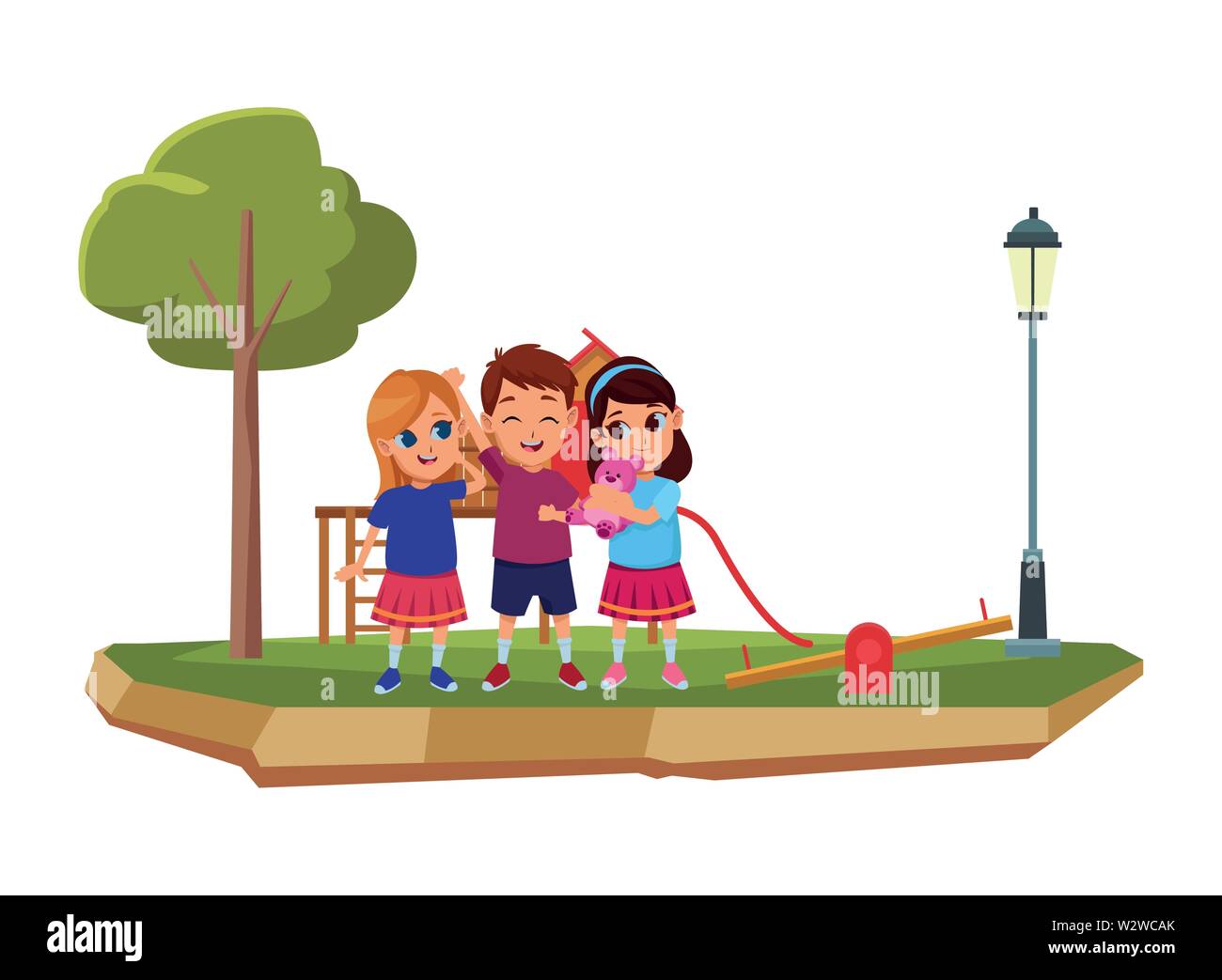 Kids friends playing and smiling cartoons Stock Vector Image & Art - Alamy