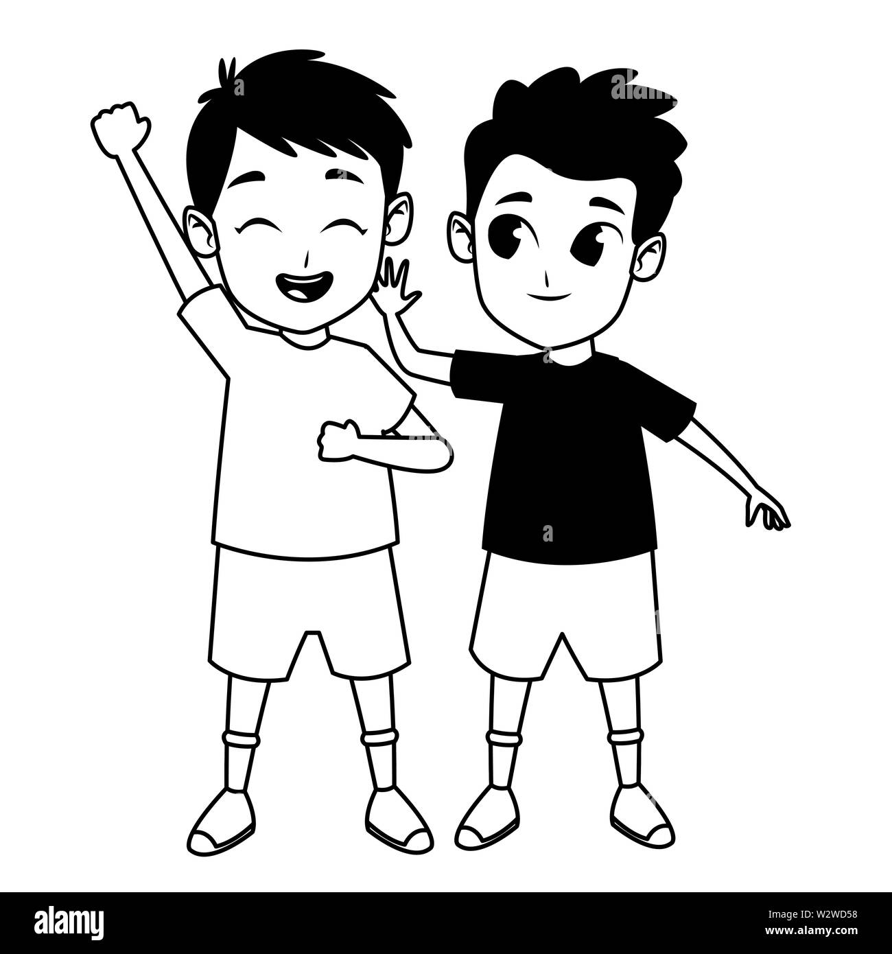 Kids friends playing and smiling cartoons in black and white Stock Vector Image & Art - Alamy Kids friends playing and smiling cartoons in black and white Stock Vector Image & Art - Alamy