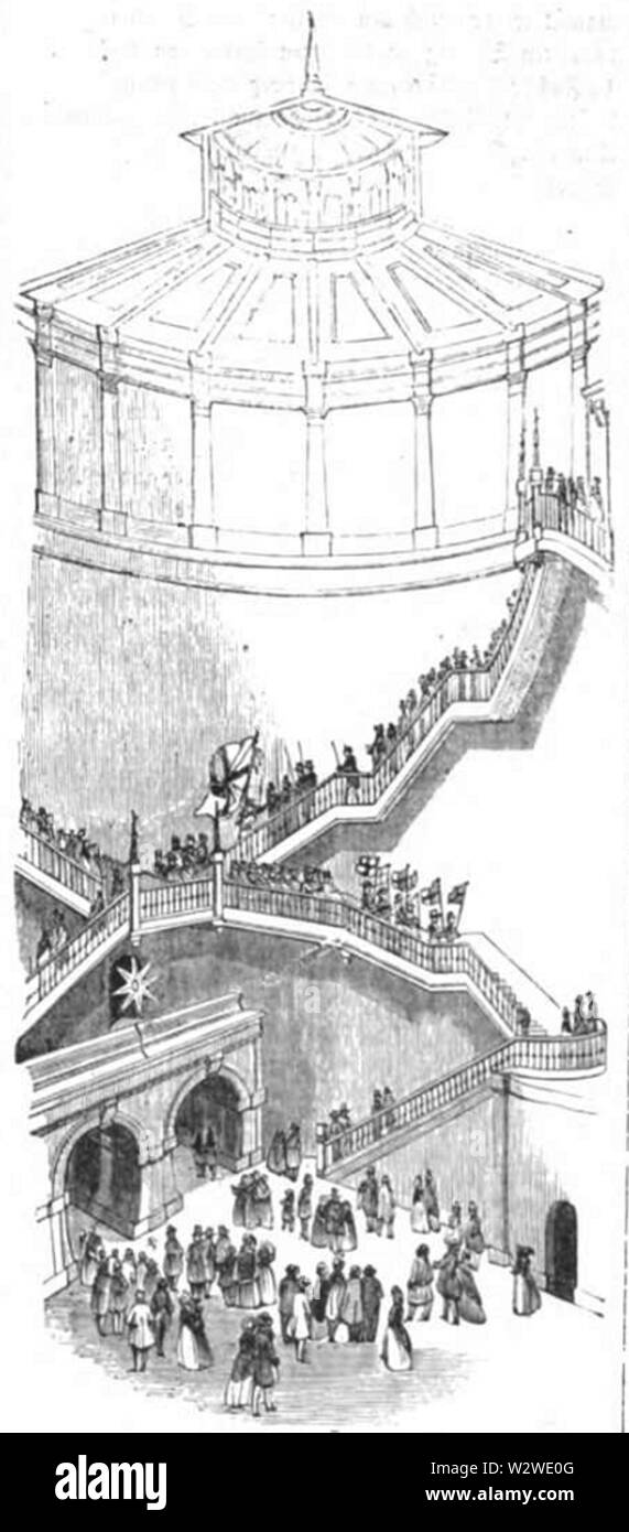 Illustrirte Zeitung (1843) 01 005 2 Treppe zum Tunneleingang Stock Photo