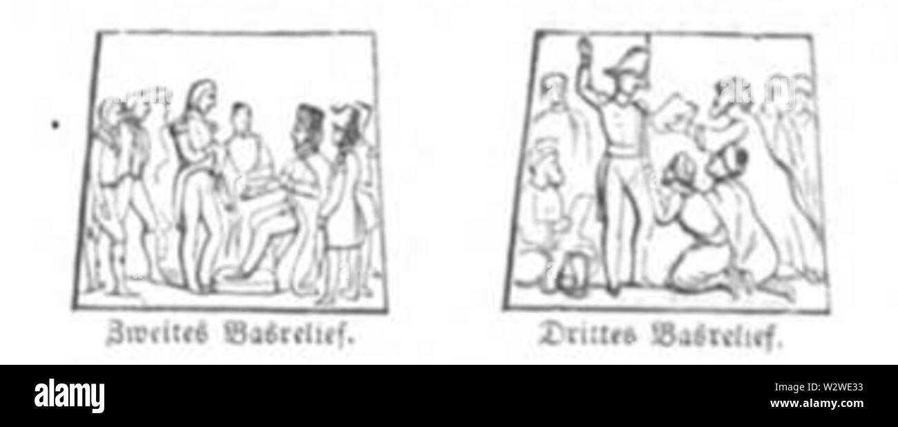 Illustrirte Zeitung (1843) 03 013 2 Zweites und drittes Basrelief Stock Photo