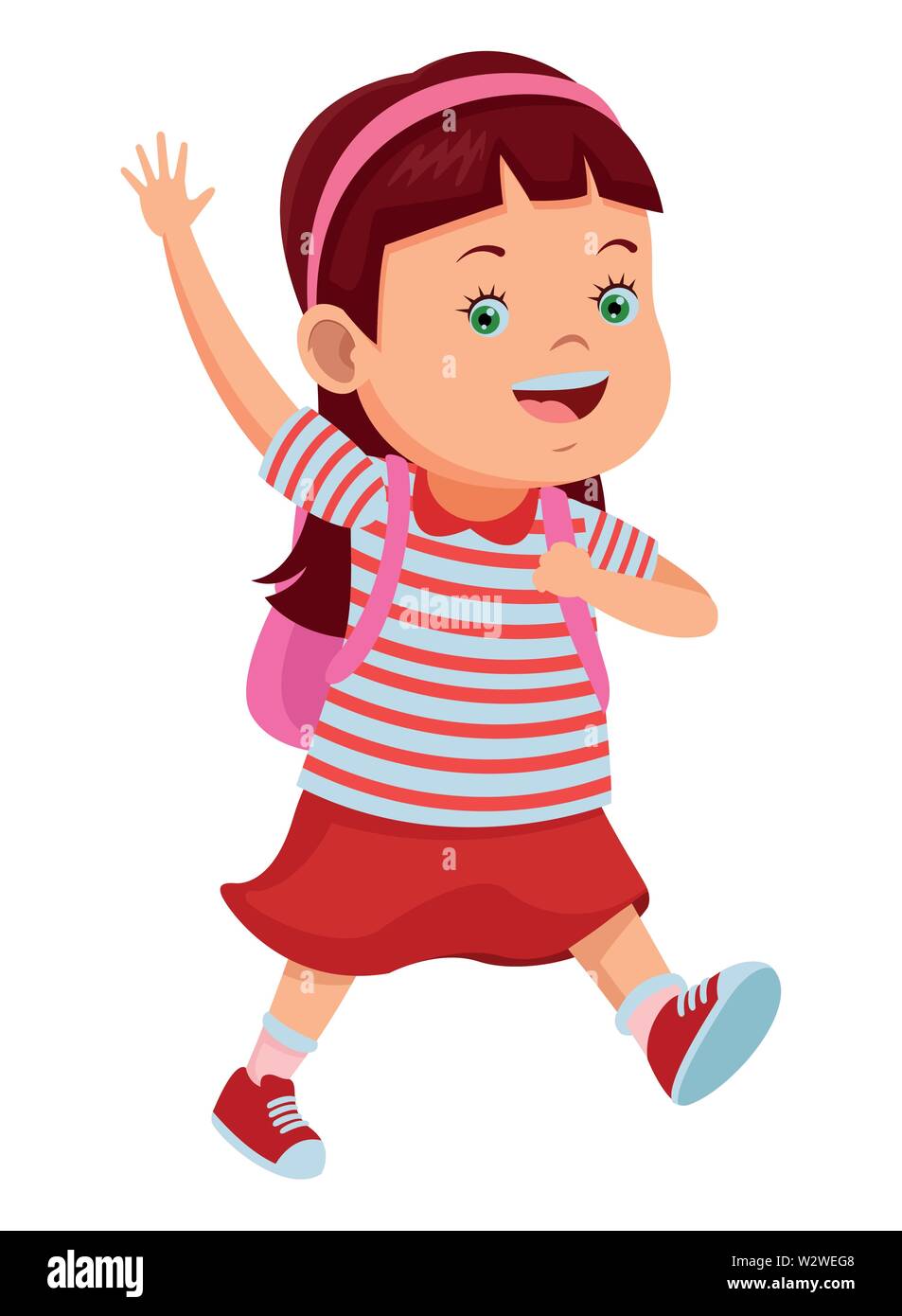 School girl smiling with backpack Stock Vector Image & Art - Alamy