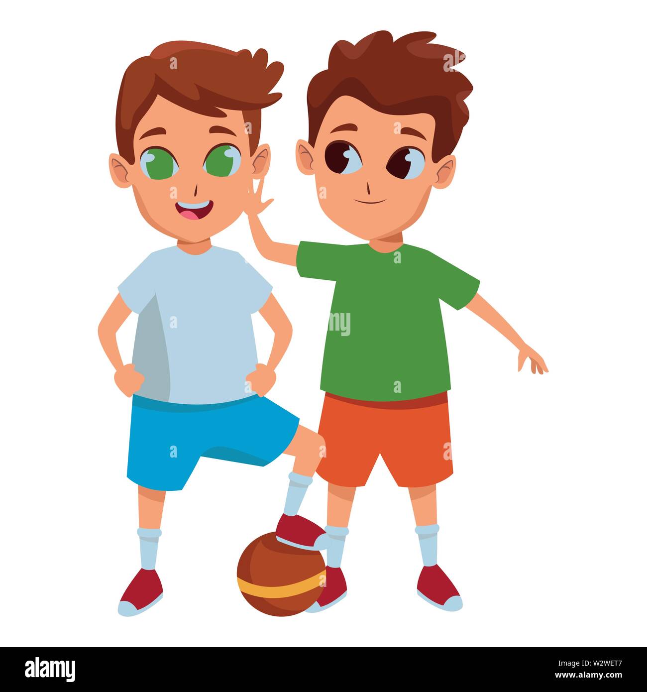 Kids Friends Playing And Smiling Cartoons Stock Vector Image Art Alamy