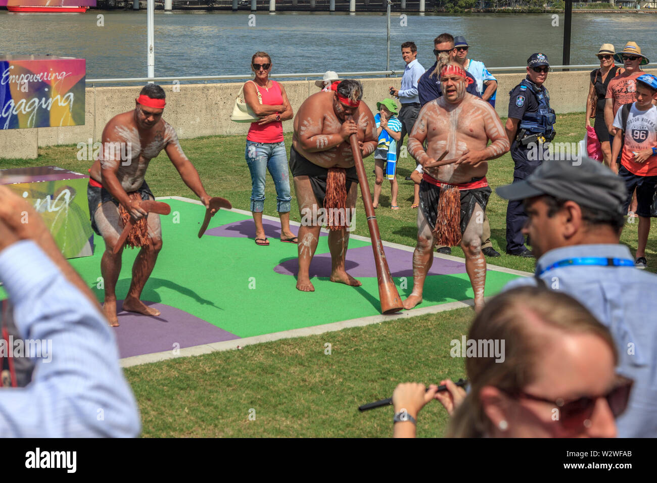 Aboriginal Australians welcoming party Stock Photo