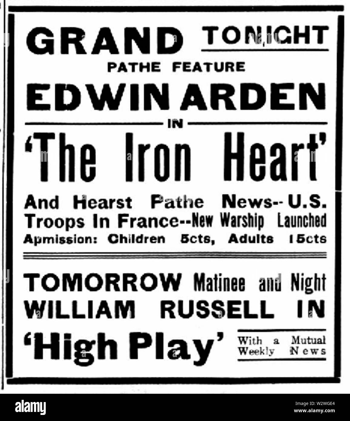 Iron Heart movie ad Stock Photo Alamy