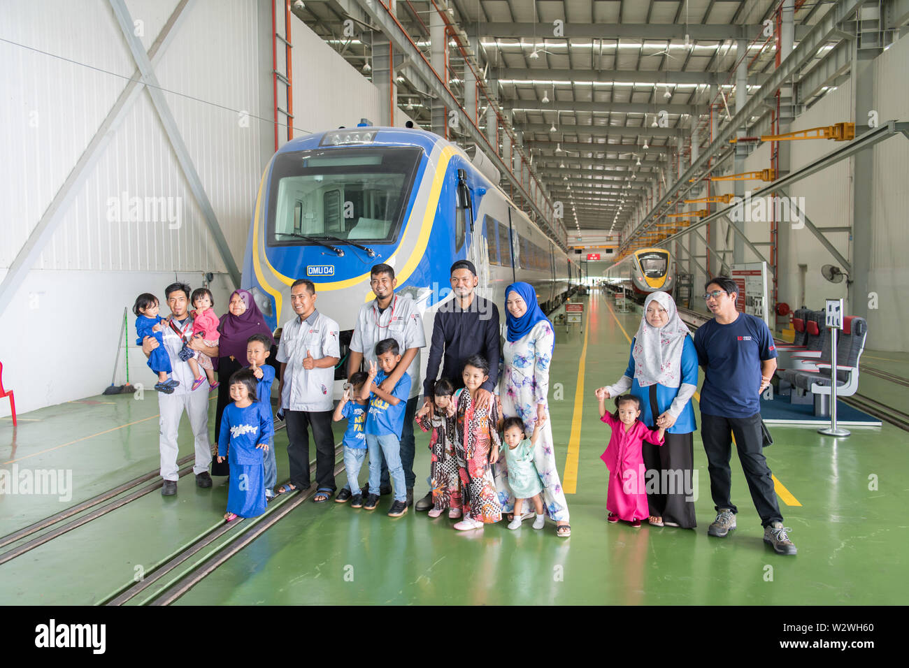 190711 Batu Gajah July 11 2019 Xinhua Malaysian Workers Who Are From The Rolling Stock Center Operated By Chinese Locomotives Manufacturer Crrc And Their Family Members Pose For Photos At