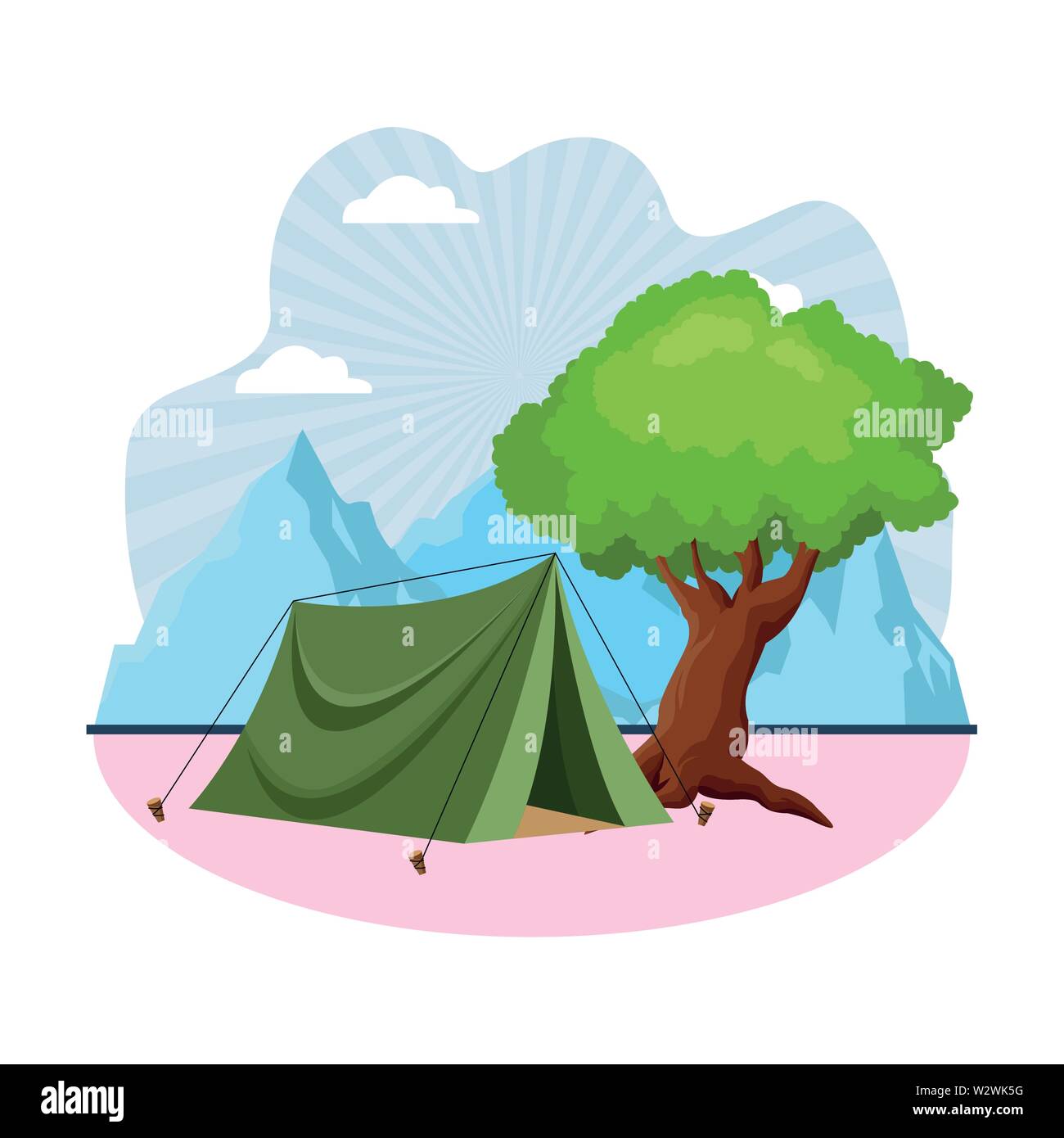 Camping tent and nature tree Stock Vector Image & Art - Alamy