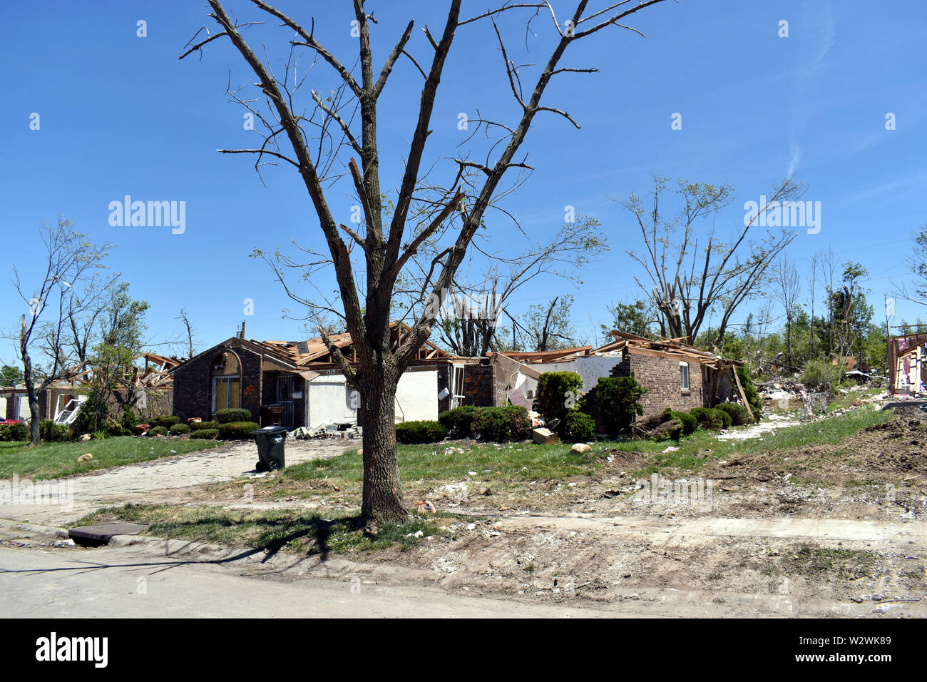 Tornado damage that occurred on the 27th of May 2019 in the Dayton