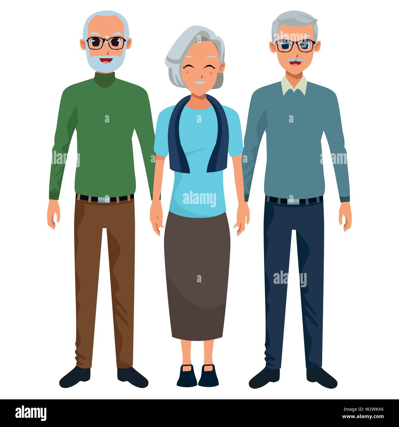 old people smiling and happy Stock Vector