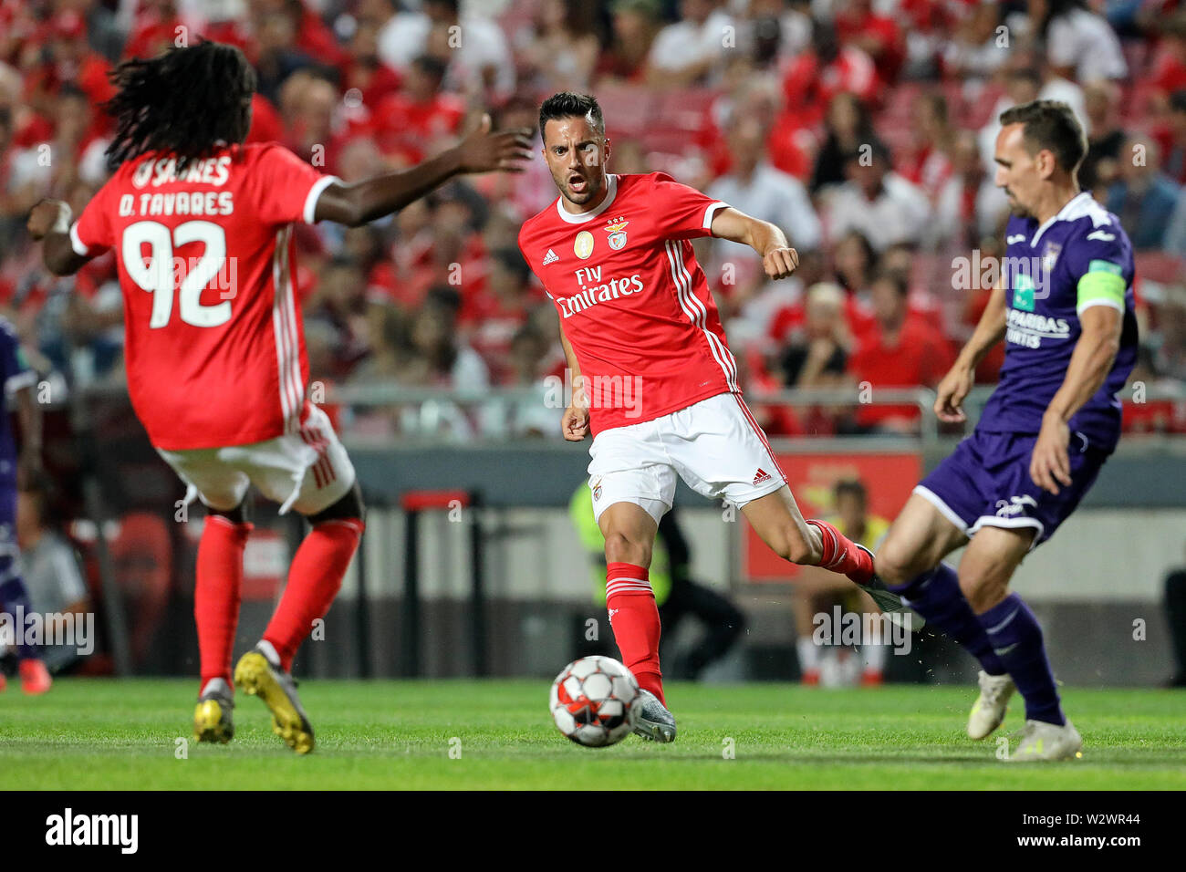 Lisbon, Portugal. 10th July, 2019. Andreas Samaris of SL Benfica in action during the Pre-Season football match 2019/2020 between SL Benfica vs Royal Sporting Club Anderlecht. (Final score: SL Benfica 1 - 2 Royal Sporting Club Anderlecht) Credit: SOPA Images Limited/Alamy Live News Stock Photo