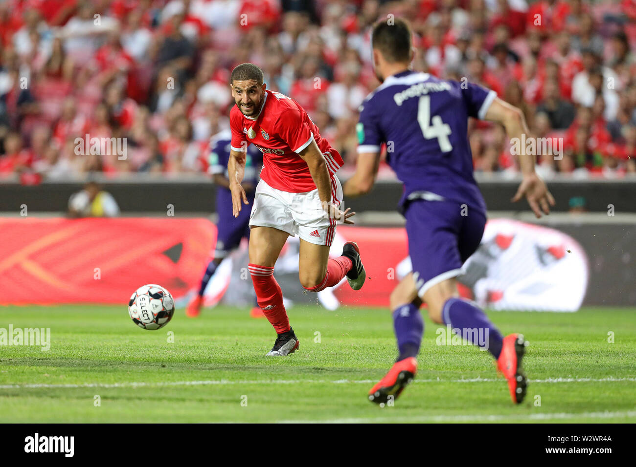Lisbon, Portugal. 10th July, 2019. Adel Taarabt of SL Benfica in action during the Pre-Season football match 2019/2020 between SL Benfica vs Royal Sporting Club Anderlecht. (Final score: SL Benfica 1 - 2 Royal Sporting Club Anderlecht) Credit: SOPA Images Limited/Alamy Live News Stock Photo