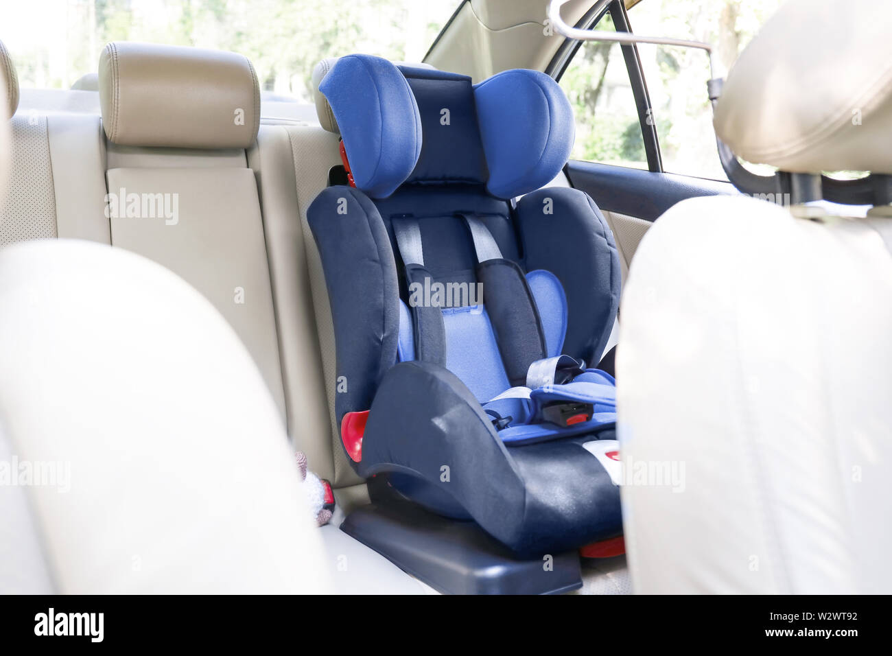 Safety seat for child in car Stock Photo Alamy