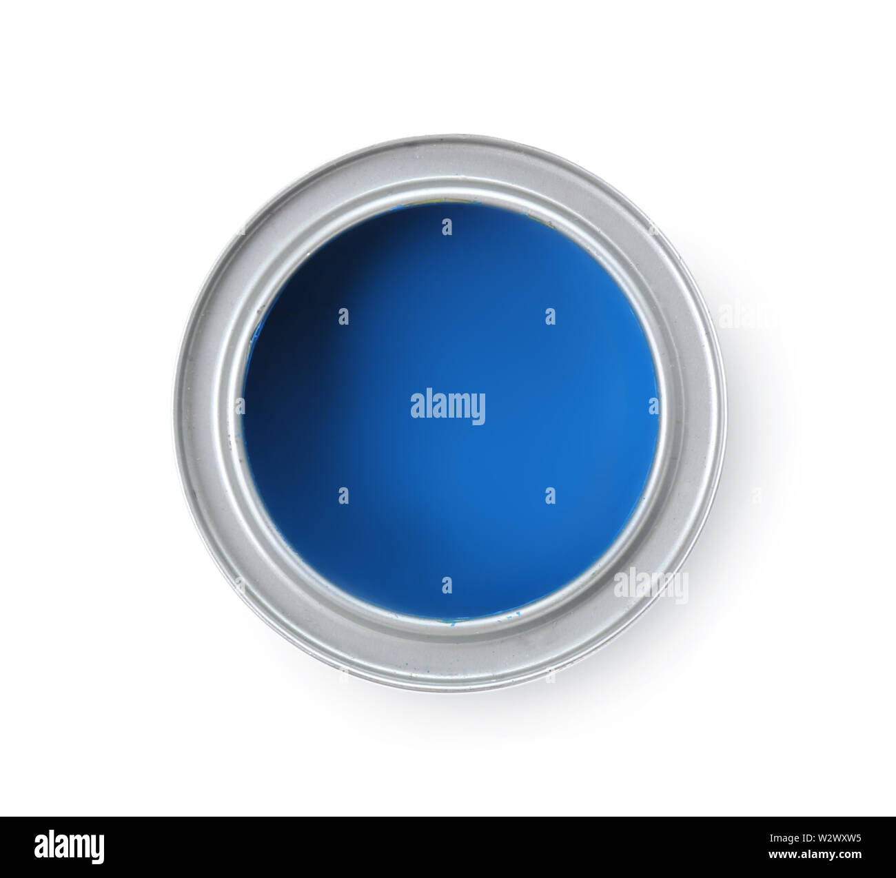 Can of paint on white background Stock Photo Alamy