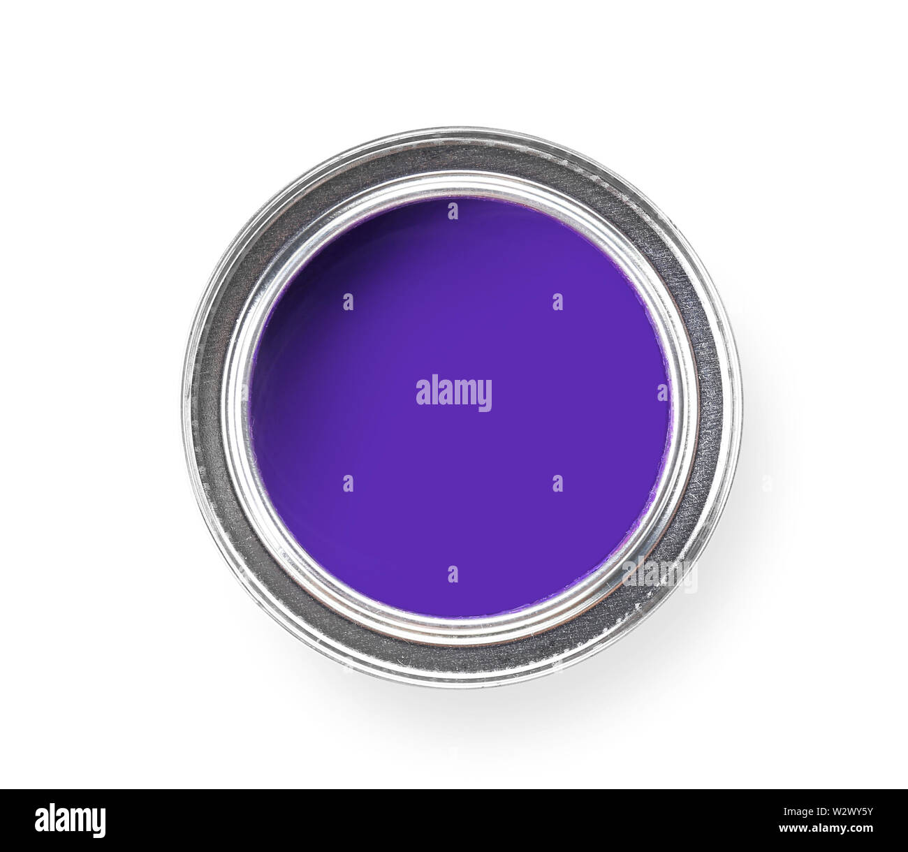 Can of paint on white background Stock Photo Alamy