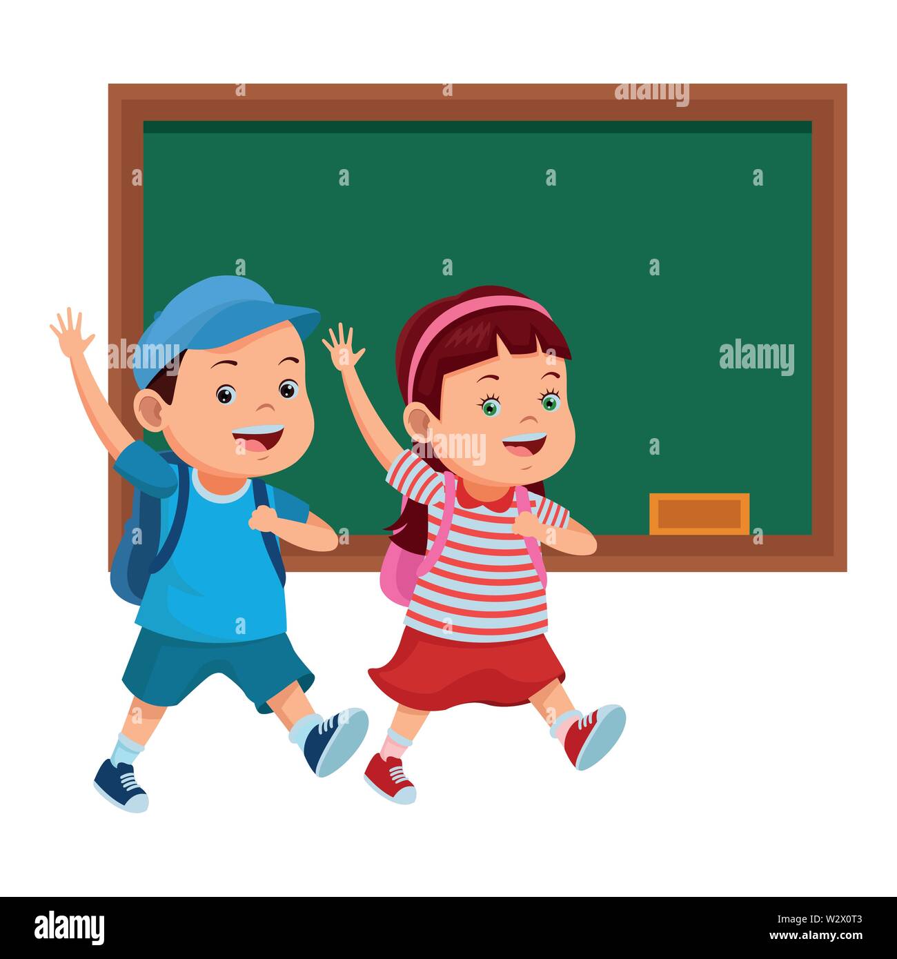 kid running with backpack