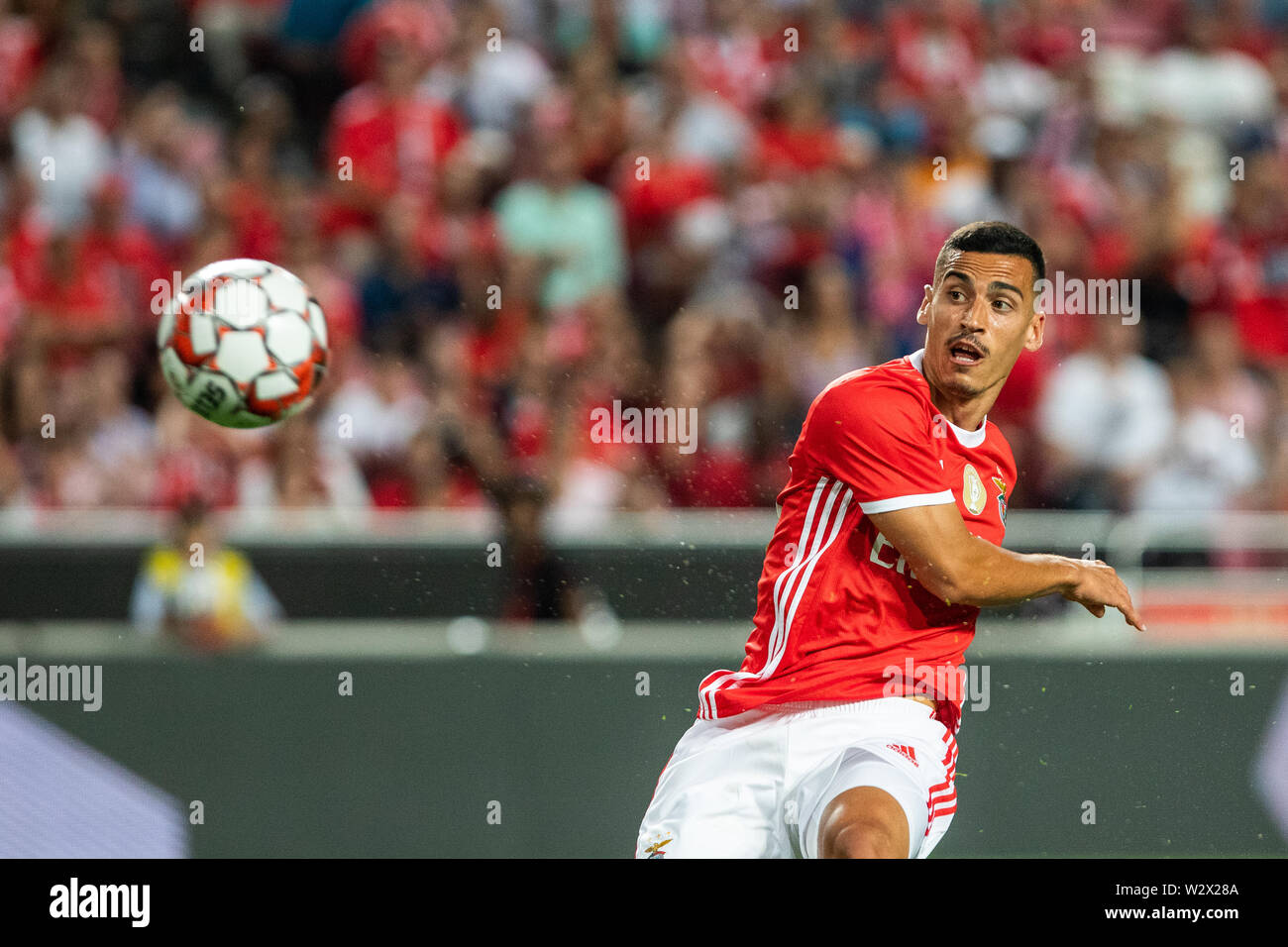 Lisbon, Portugal. 10th July, 2019. Chiquinho (Francisco Leonel Lima Silva Machado) of SL Benfica in action during the Pre-Season football match 2019/2020 between SL Benfica vs Royal Sporting Club Anderlecht.(Final score: SL Benfica 1 - 2 Royal Sporting Club Anderlecht) Credit: SOPA Images Limited/Alamy Live News Stock Photo