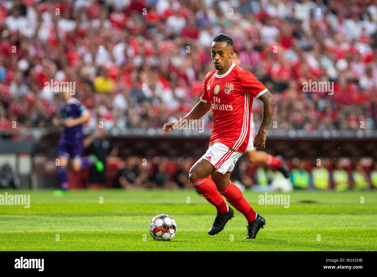 Lisbon, Portugal. 10th July, 2019. Caio Lucas of SL Benfica in action  during the Pre-Season football match 2019/2020 between SL Benfica vs Royal  Sporting Club Anderlecht. (Final score: SL Benfica 1 -