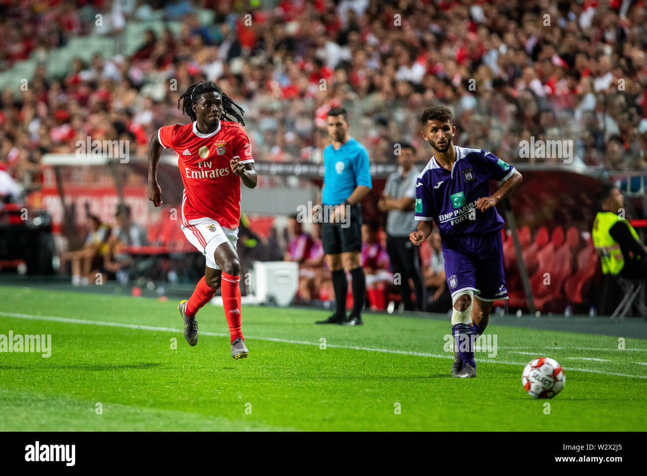 Lisbon, Portugal. 10th July, 2019. David Tavares of SL Benfica in action during the Pre-Season football match 2019/2020 between SL Benfica vs Royal Sporting Club Anderlecht. (Final score: SL Benfica 1 - 2 Royal Sporting Club Anderlecht) Credit: SOPA Images Limited/Alamy Live News Stock Photo