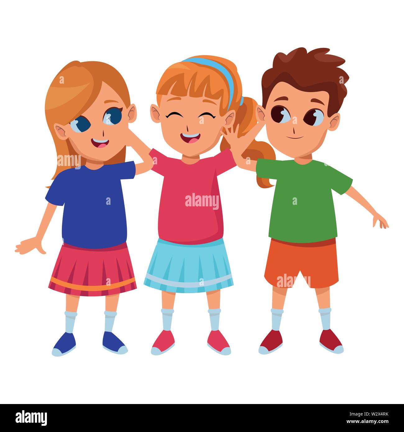 Kids friends playing and smiling cartoons Stock Vector Image & Art - Alamy