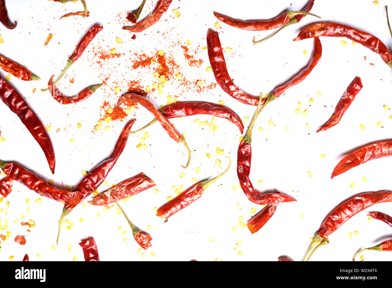 Red chili peppers isolated on white background Stock Photo - Alamy