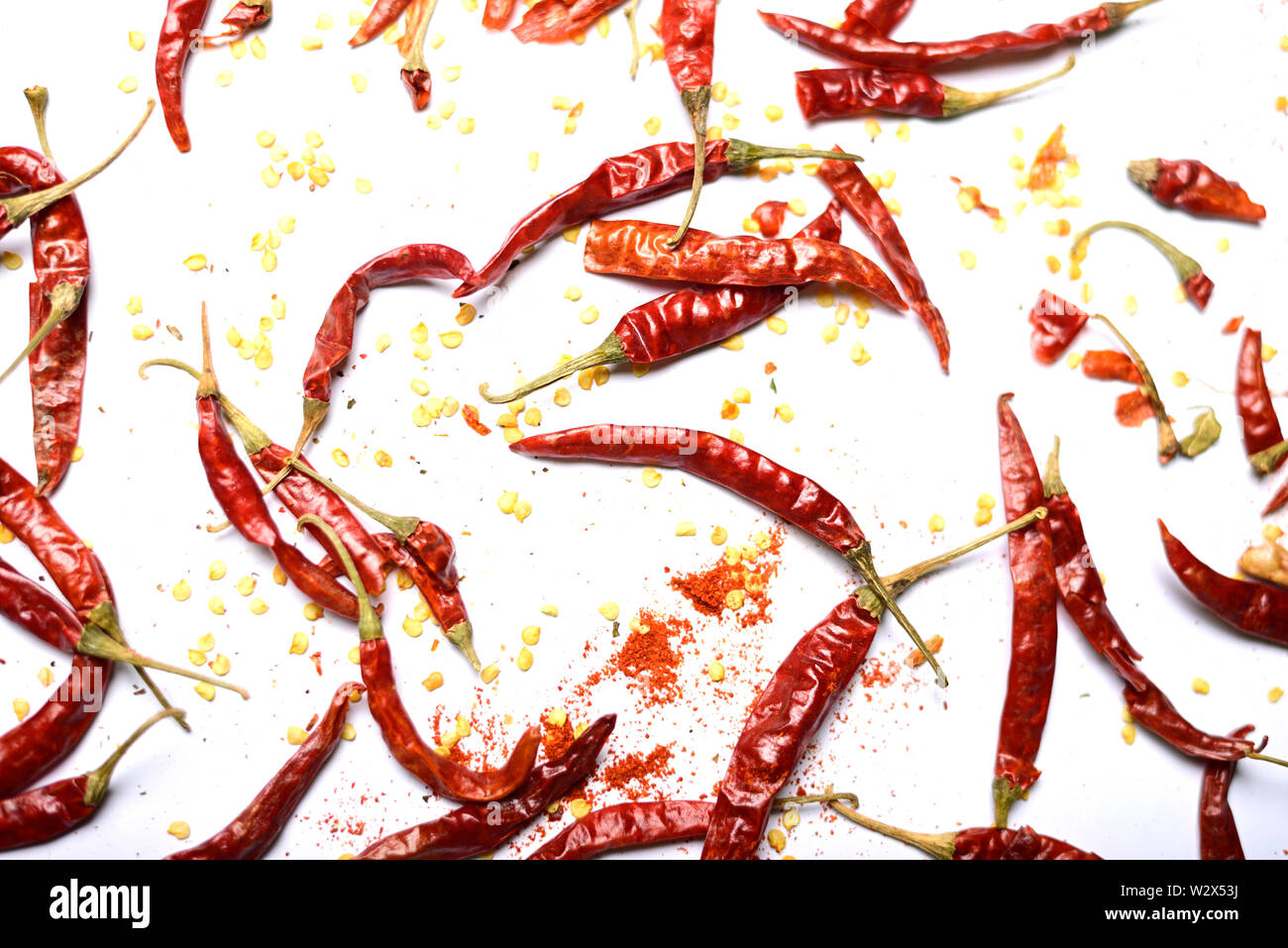 Red chili peppers isolated on white background Stock Photo - Alamy