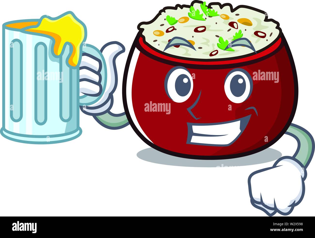 With juice curd rice isolated with the cartoon Stock Vector Image & Art ...