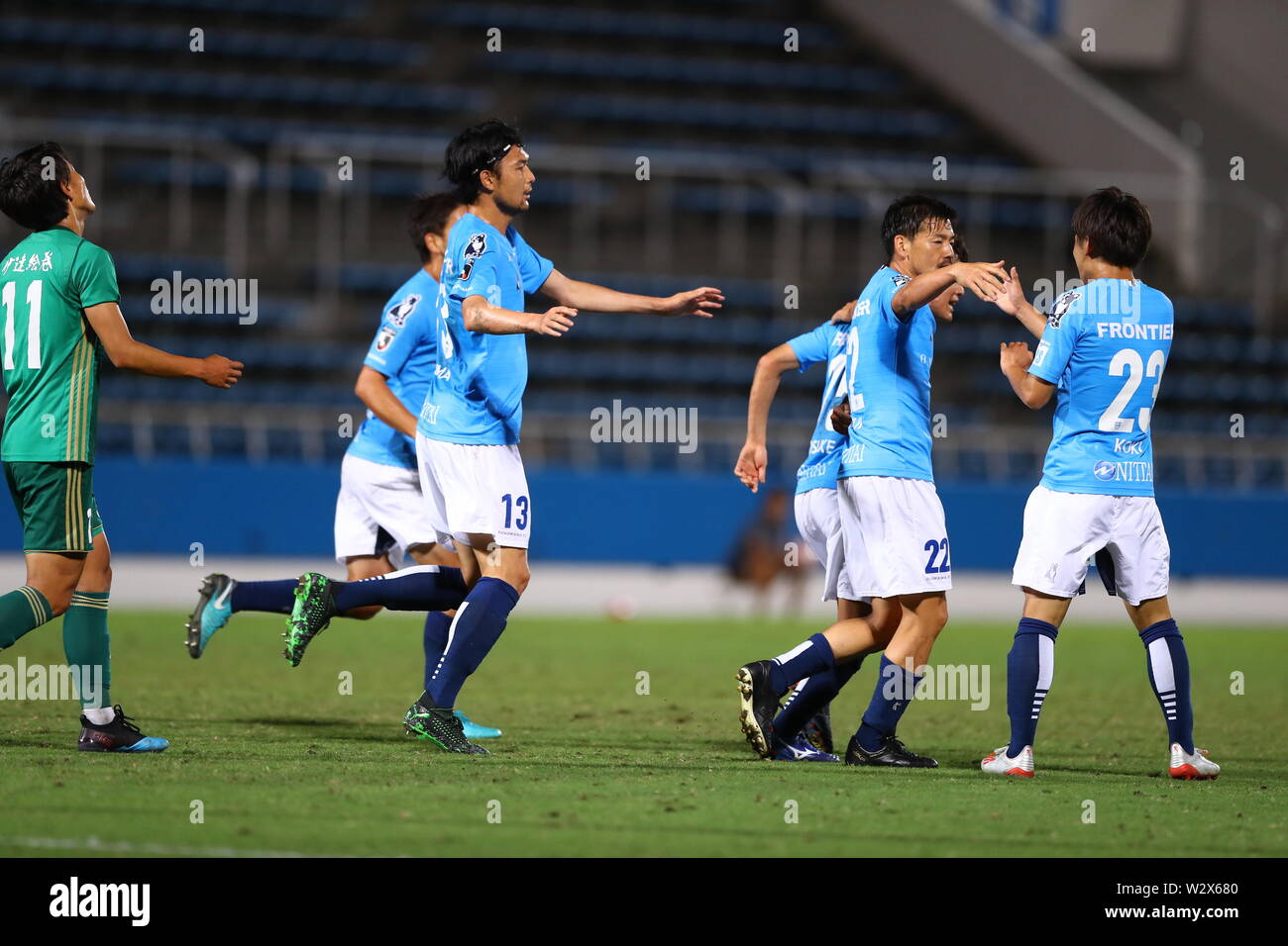 Yokohama Fc S Daisuke Matsui Celebrates Scoring Their Team First Goal During The Emperor S Cup Jfa 99th Japan Football Championship 2nd Round Match Between Yokohama Fc 2 1 Sendai University At Nhk Spring Mitsuzawa