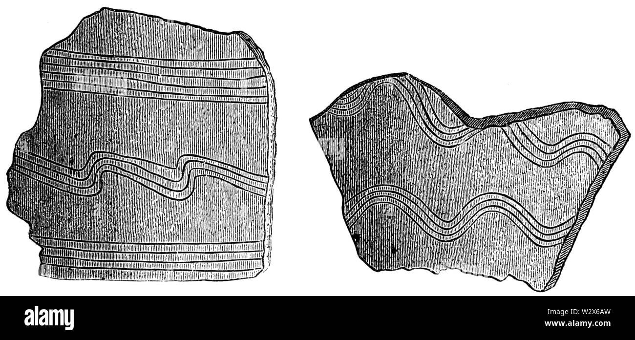 Potting shards from the castle walls near Beuchow, ,  (anthropology book, 1874) Stock Photo