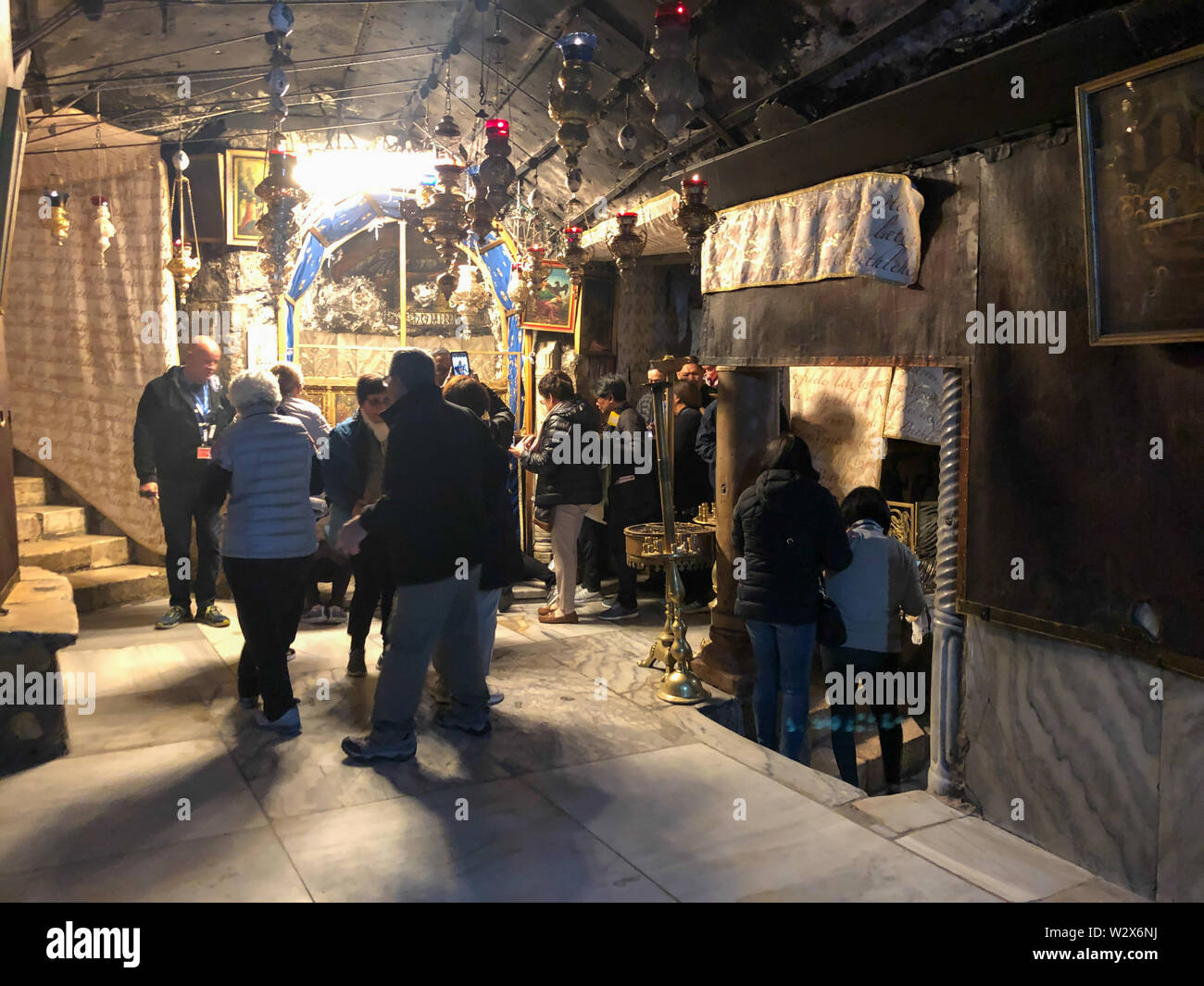 BETHLEHEM, PALESTINE JANUARY 22, 2019 Grotto Over Cave Where Jesus