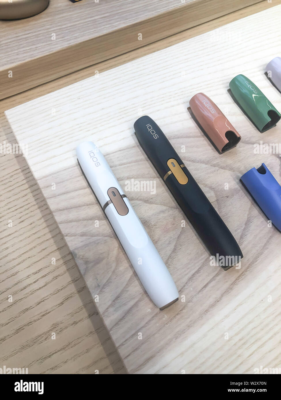 MOSCOW, RUSSIA - FEBRUARY 04, 2019: Iqos electronic cigarette ...