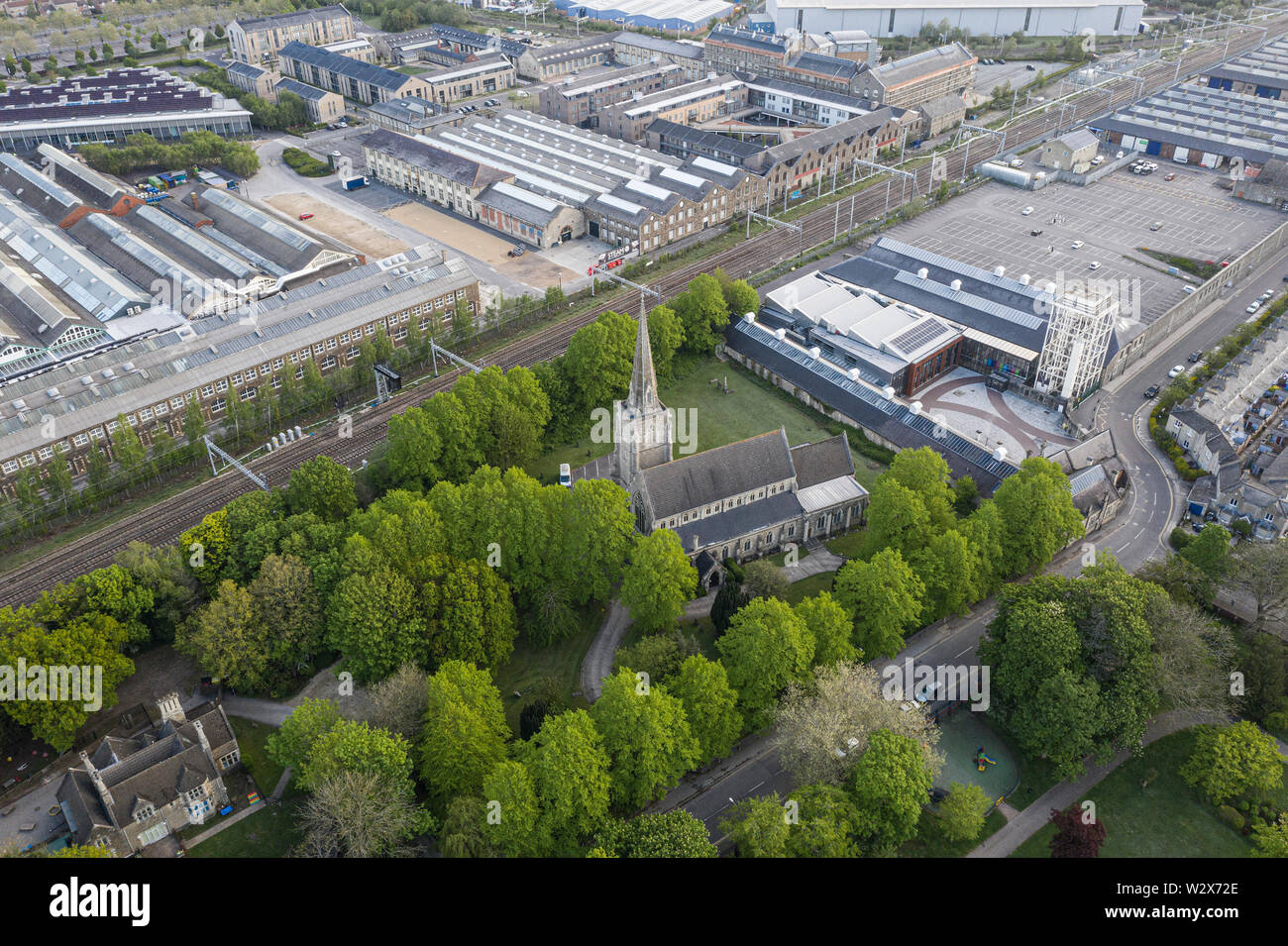 Aerial view of Swindon taken by CAA  approved operator. Stock Photo