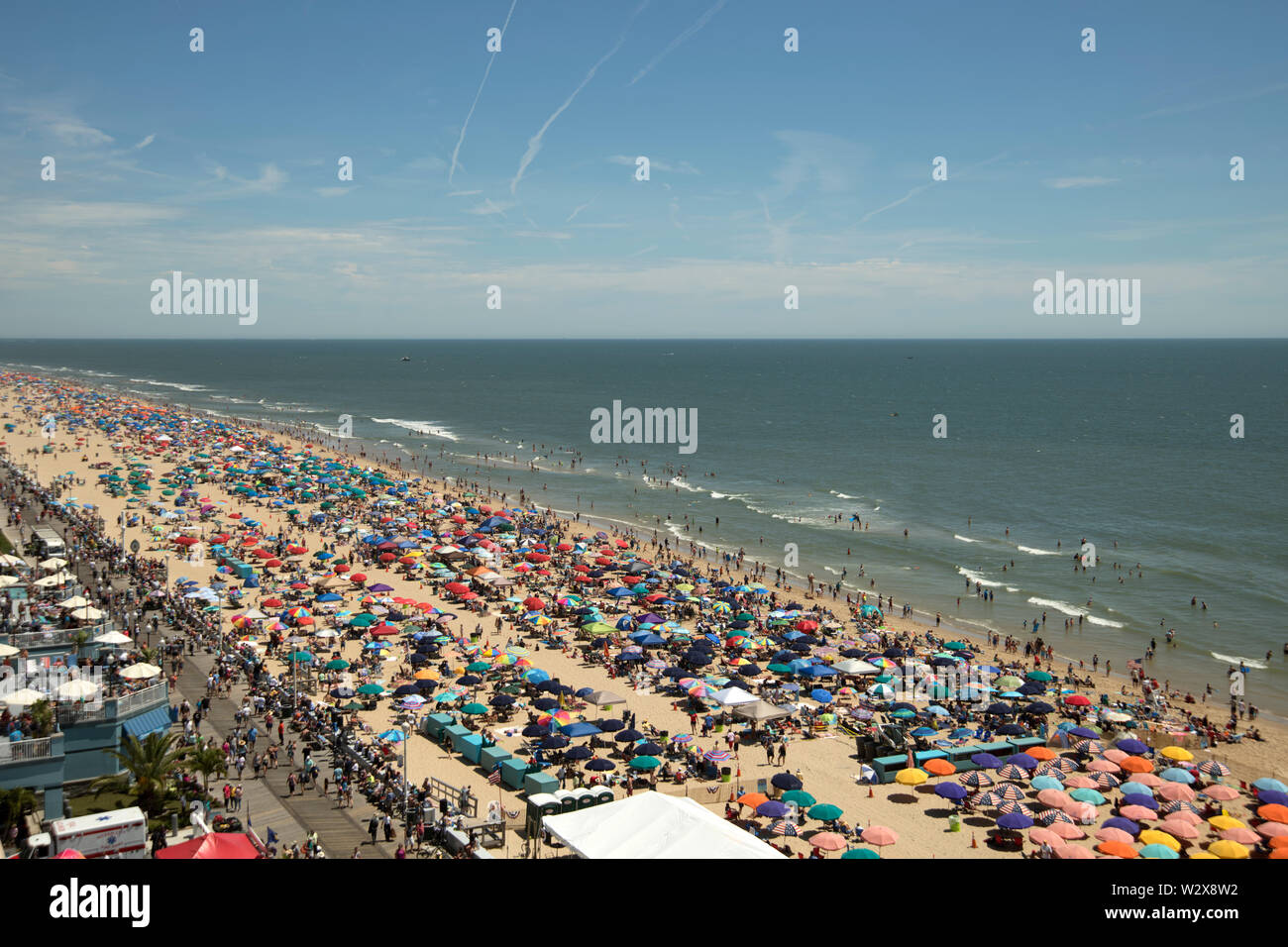Spectators gather on the beach before the OC Air Show at Ocean City, Md