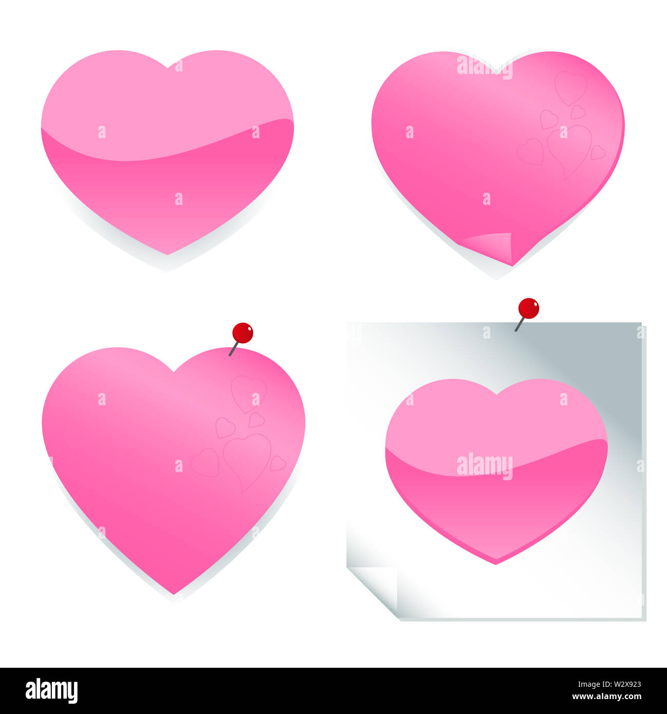 Sticky Notes Form Hearts Red Pencil Stock Photo 242598811